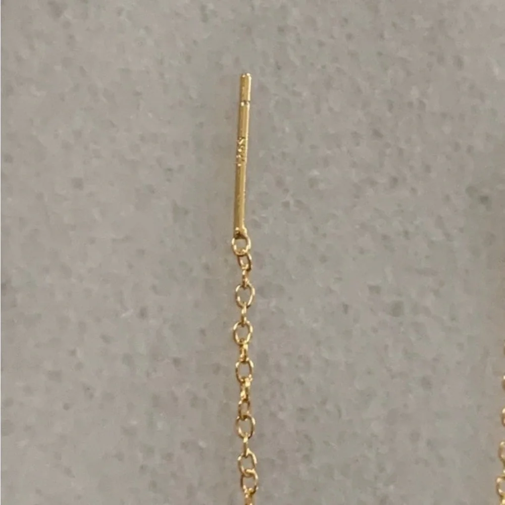 Gold Crystal Butterfly Threaded Earrings Brand New